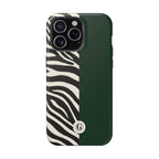 Zebra Print x Emerald Green Phone Case