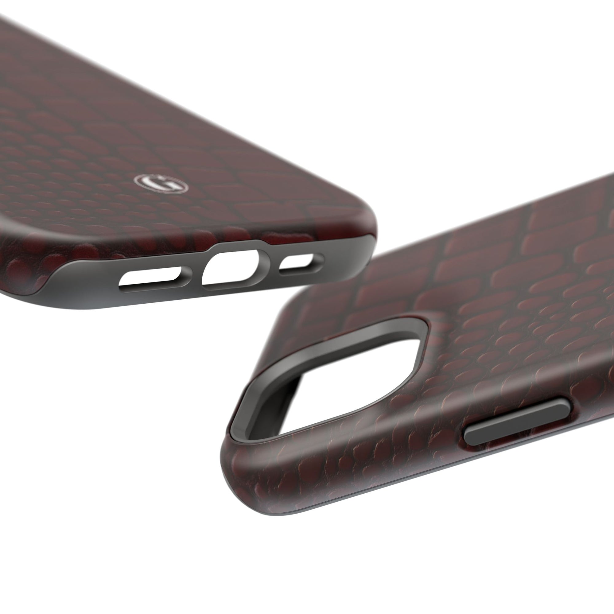 Burgundy Crocodile Print Phone Case