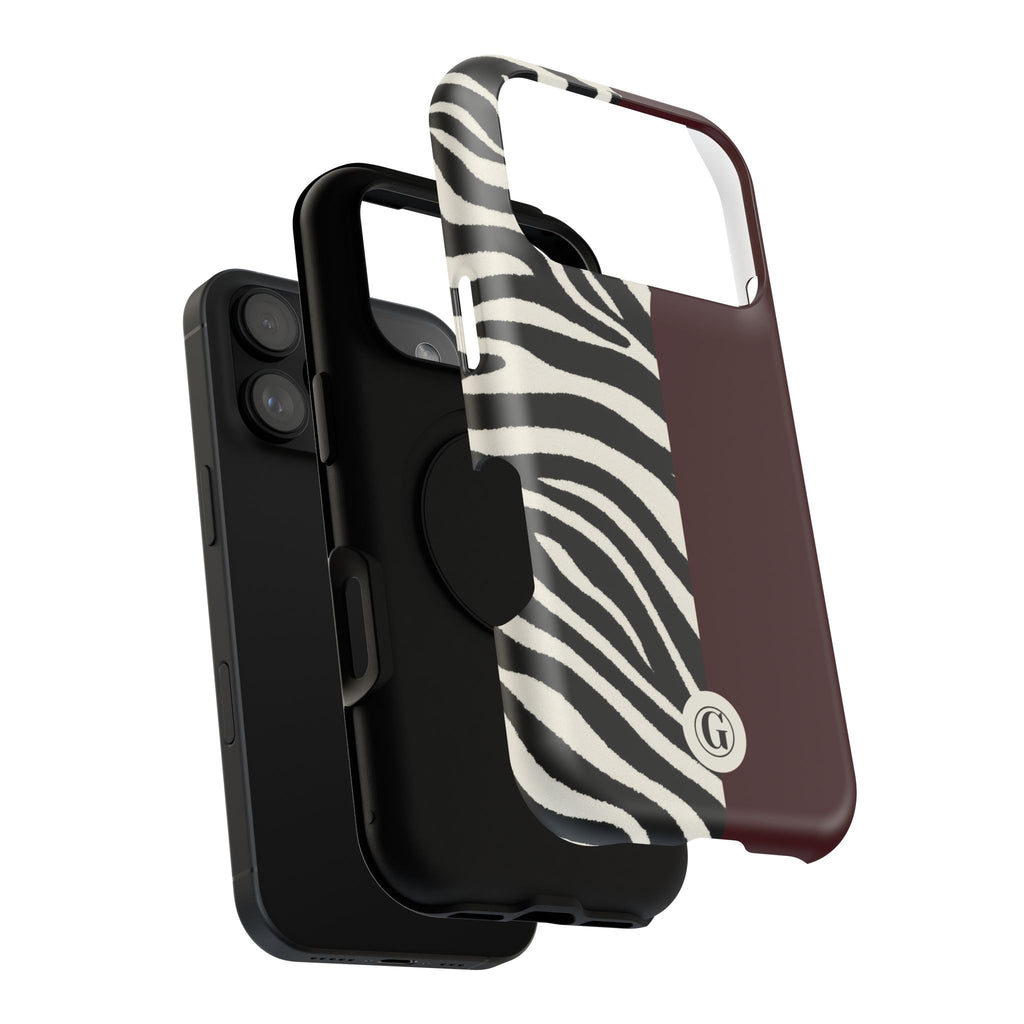 Zebra Print x Burgundy Phone Case
