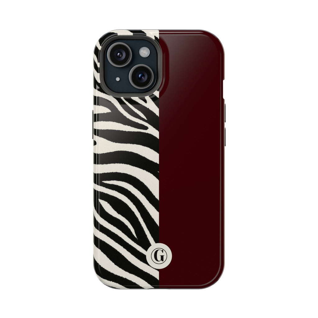 Zebra Print x Burgundy Phone Case