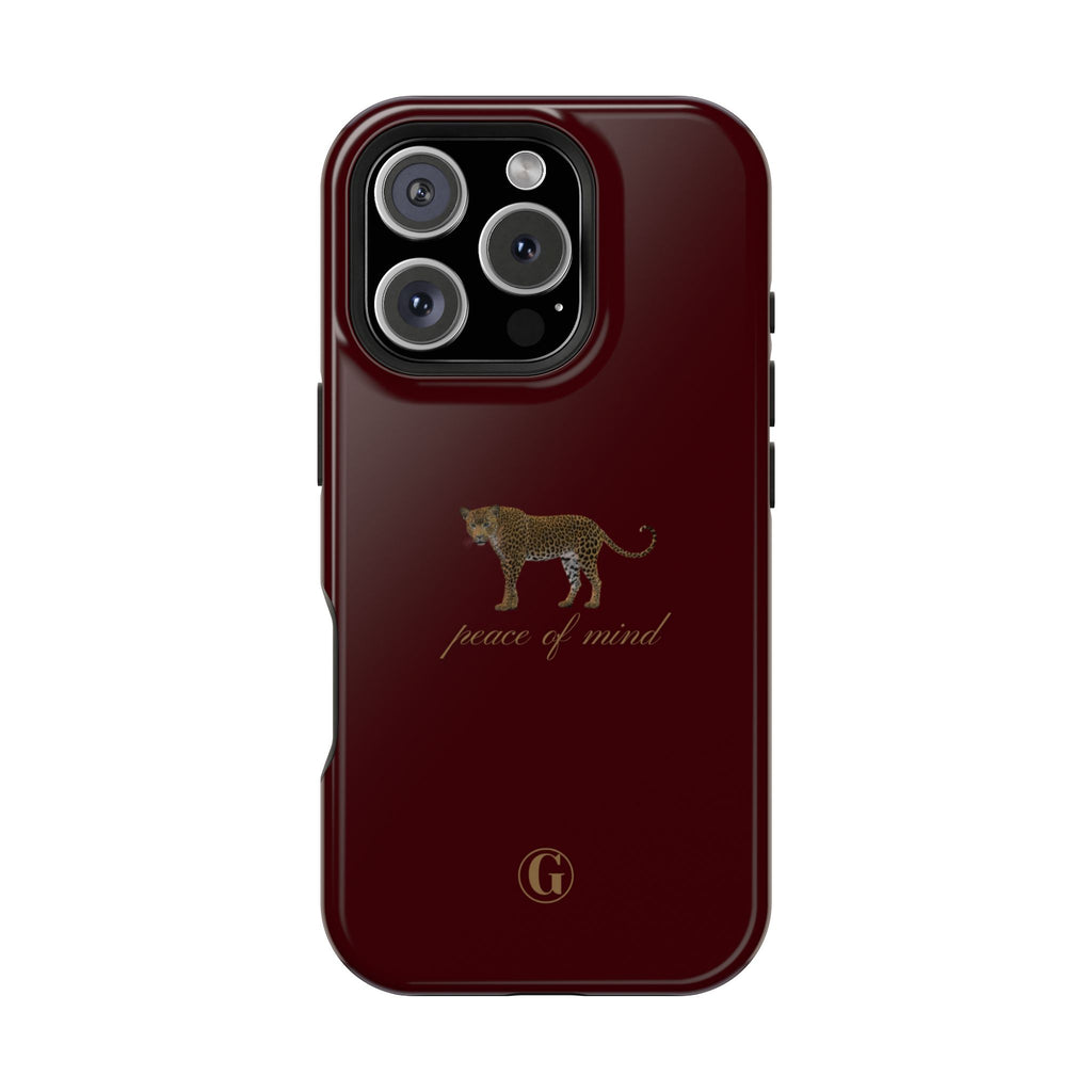 Burgundy 'Peace of Mind' Panther Phone Case