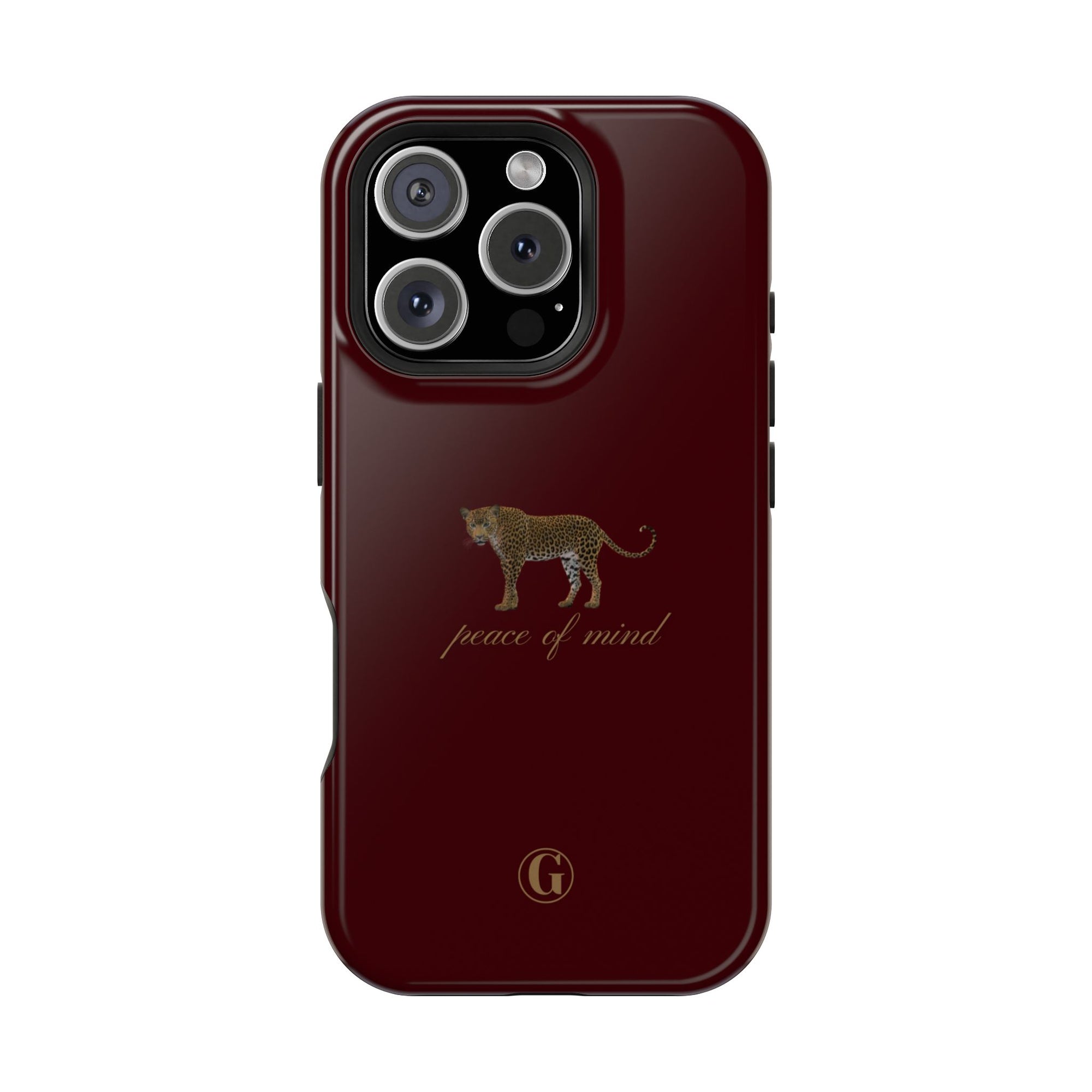 Burgundy 'Peace of Mind' Panther Phone Case