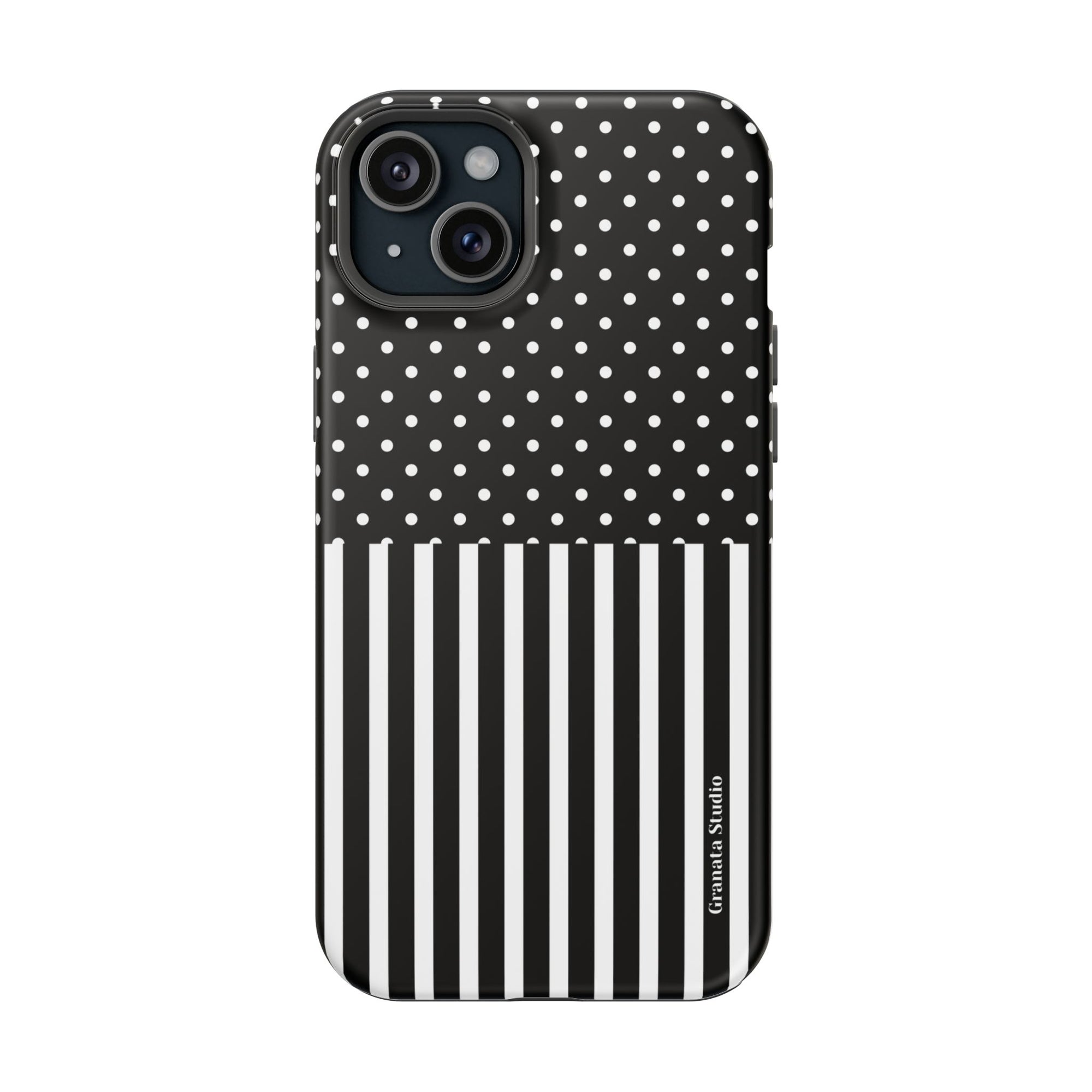 B&W Polka Dots x Stripes Phone Case