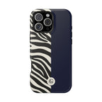 Zebra Print x Navy Blue Phone Case