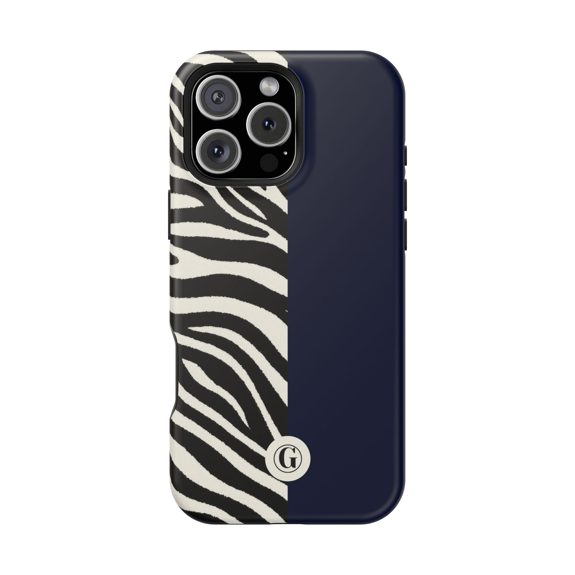 Zebra Print x Navy Blue Phone Case