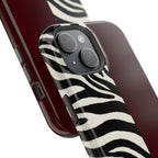 Zebra Print x Burgundy Phone Case