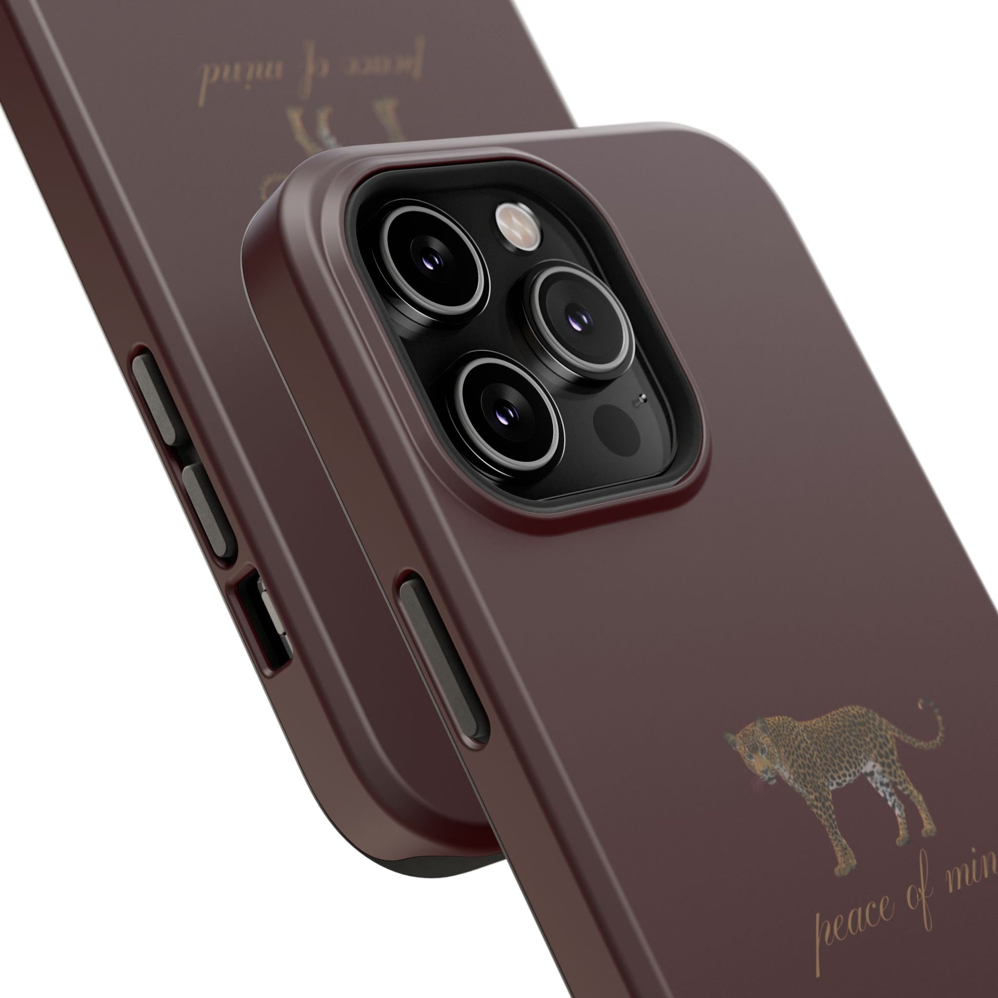 Burgundy 'Peace of Mind' Panther Phone Case