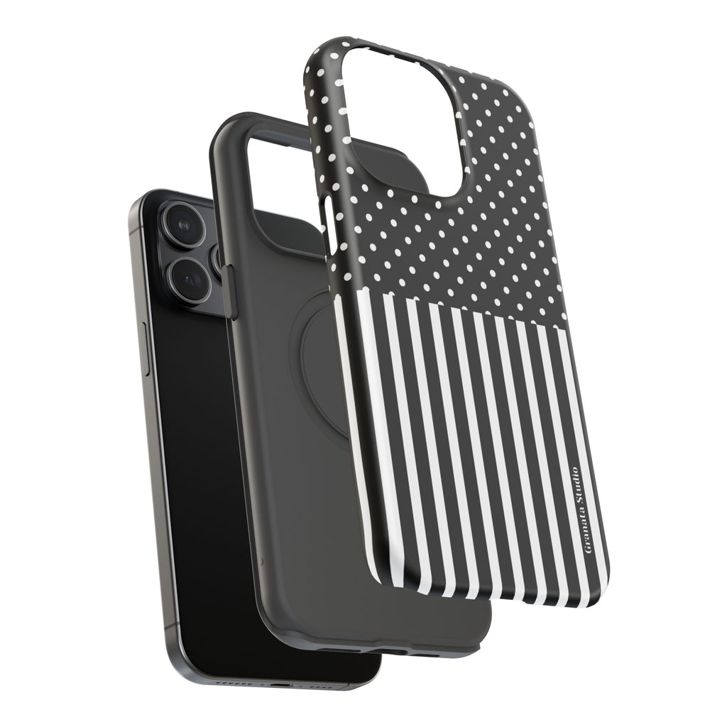 B&W Polka Dots x Stripes Phone Case