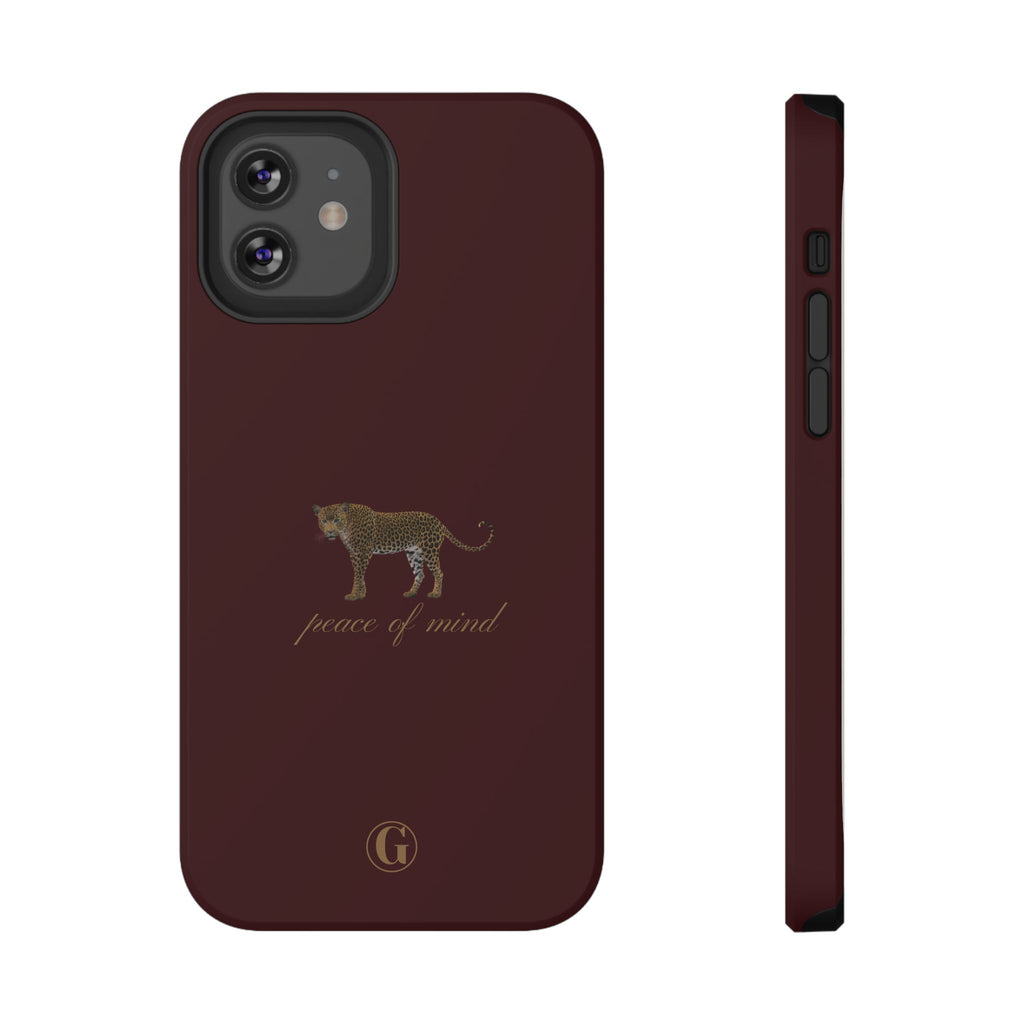 Burgundy 'Peace of Mind' Panther Phone Case