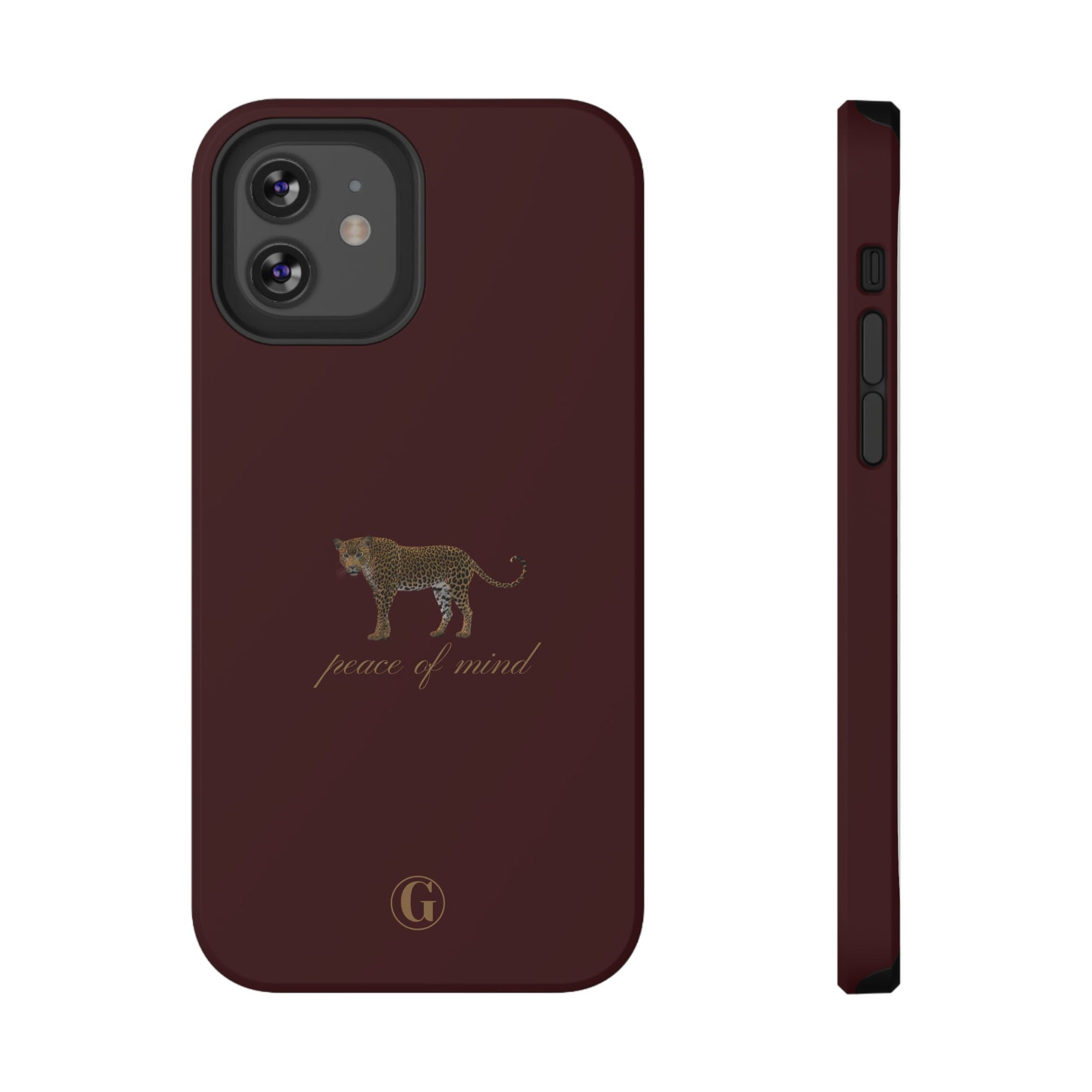 Burgundy 'Peace of Mind' Panther Phone Case
