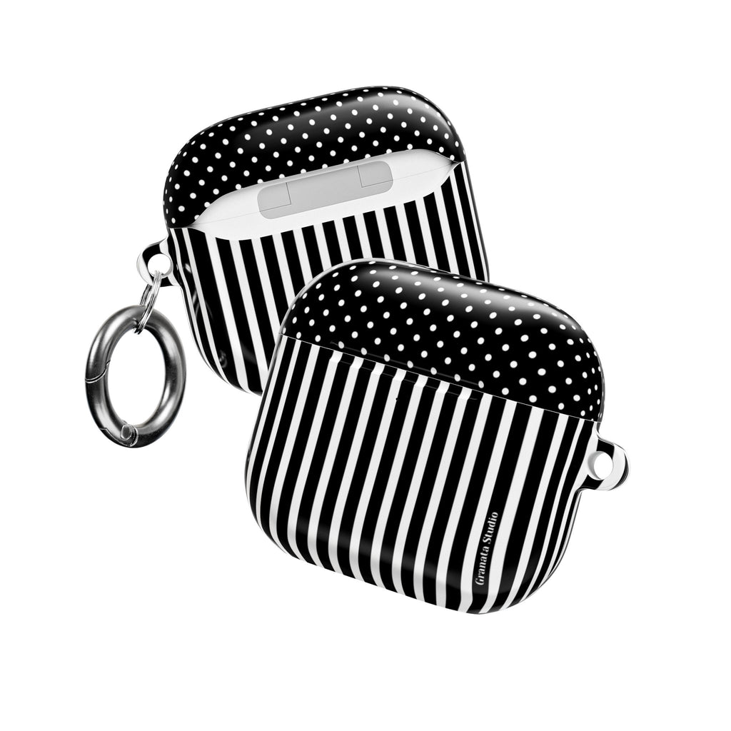 B&W Polka Dots x Stripes AirPod Case