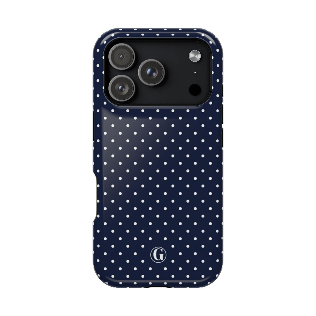 Navy Blue Polka Dots Phone Case