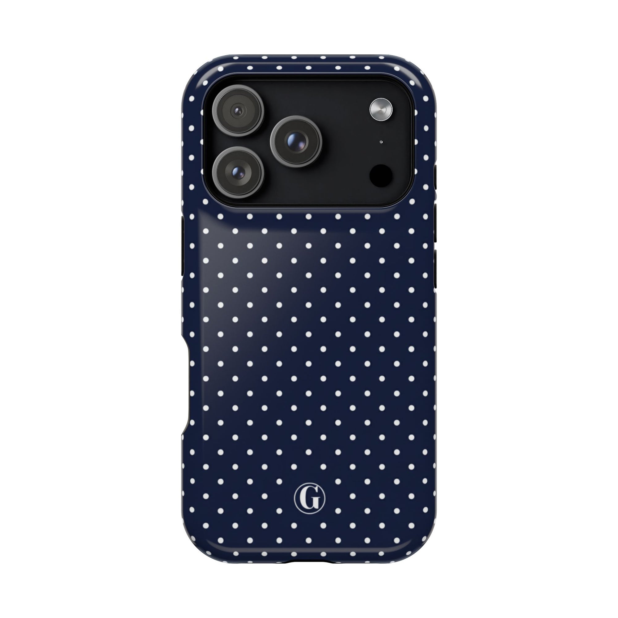 Navy Blue Polka Dots Phone Case