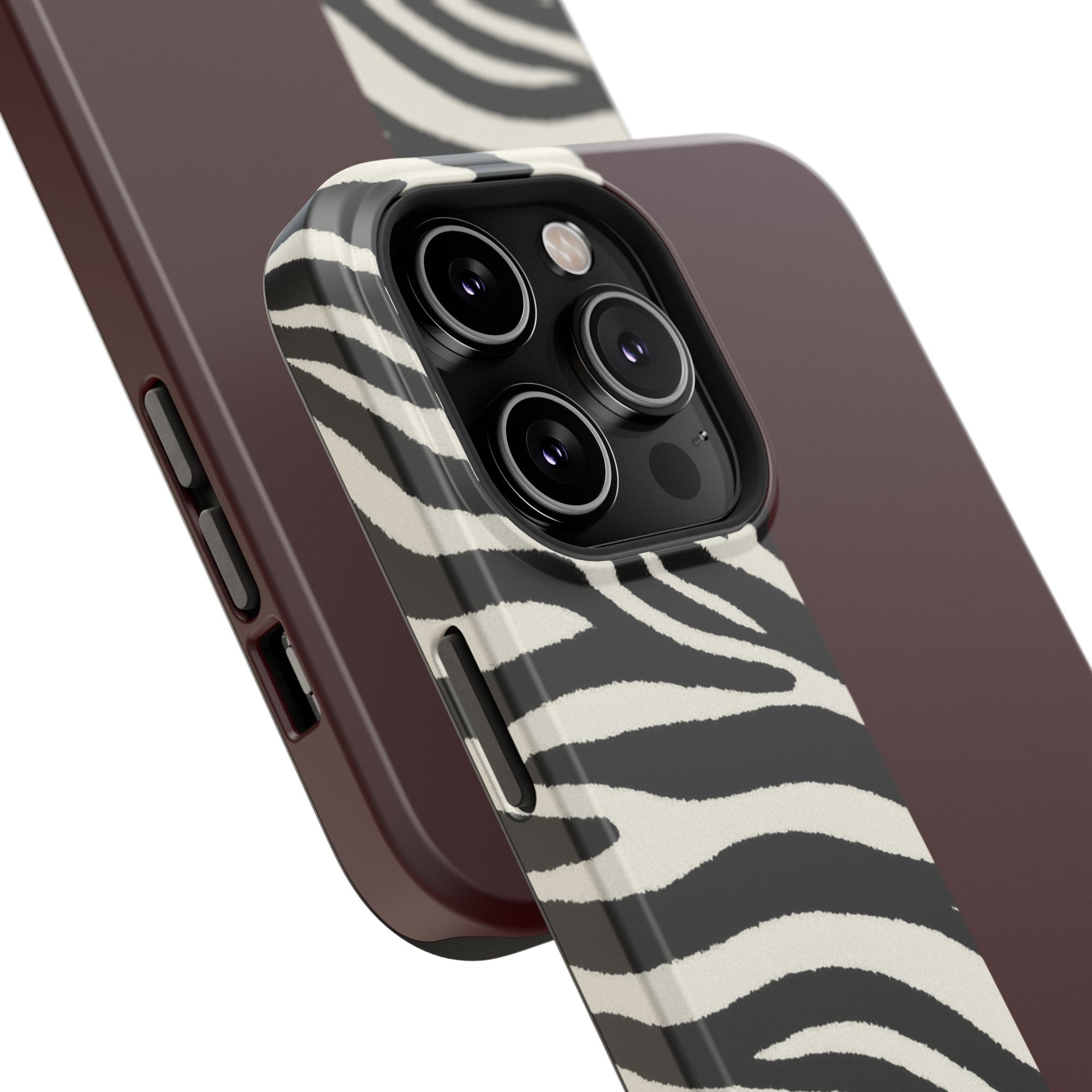 Zebra Print x Burgundy Phone Case