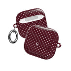 Burgundy Polka Dot AirPod Case