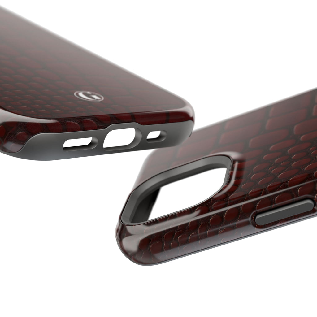 Burgundy Crocodile Print Phone Case