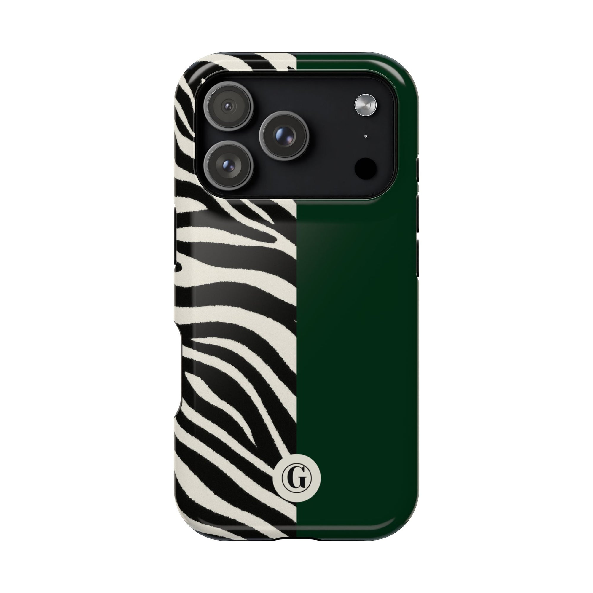 Zebra Print x Emerald Green Phone Case