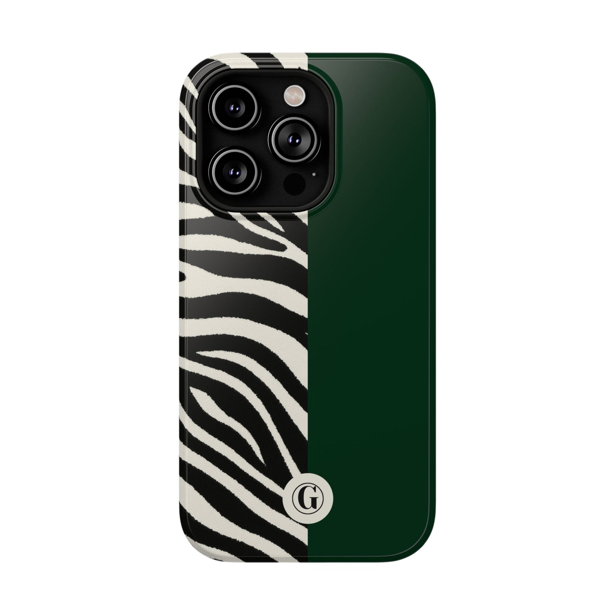Zebra Print x Emerald Green Phone Case