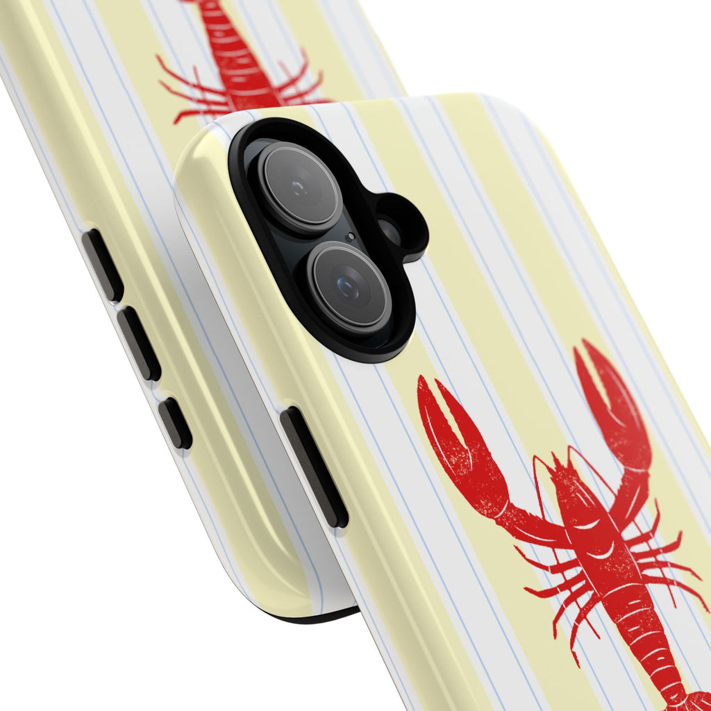 Yellow Stripes & Crawfish Phone Case