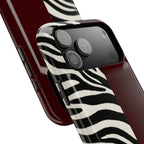Zebra Print x Burgundy Phone Case