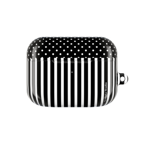 B&W Polka Dots x Stripes AirPod Case
