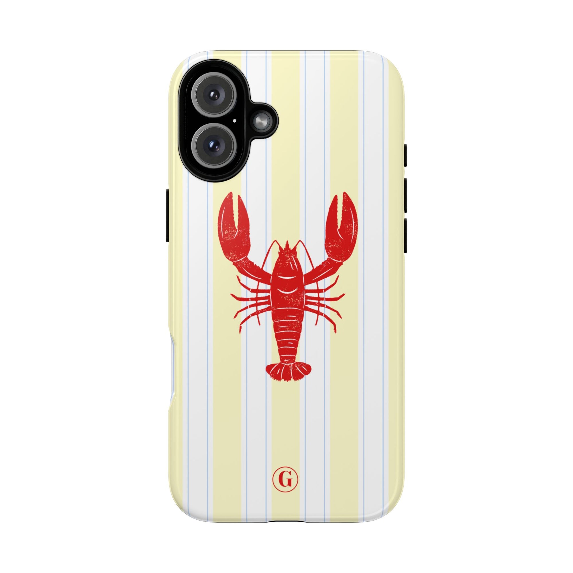 Yellow Stripes & Crawfish Phone Case
