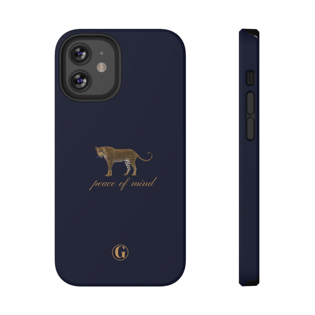 Navy Blue 'Peace of Mind' Panther Phone Case