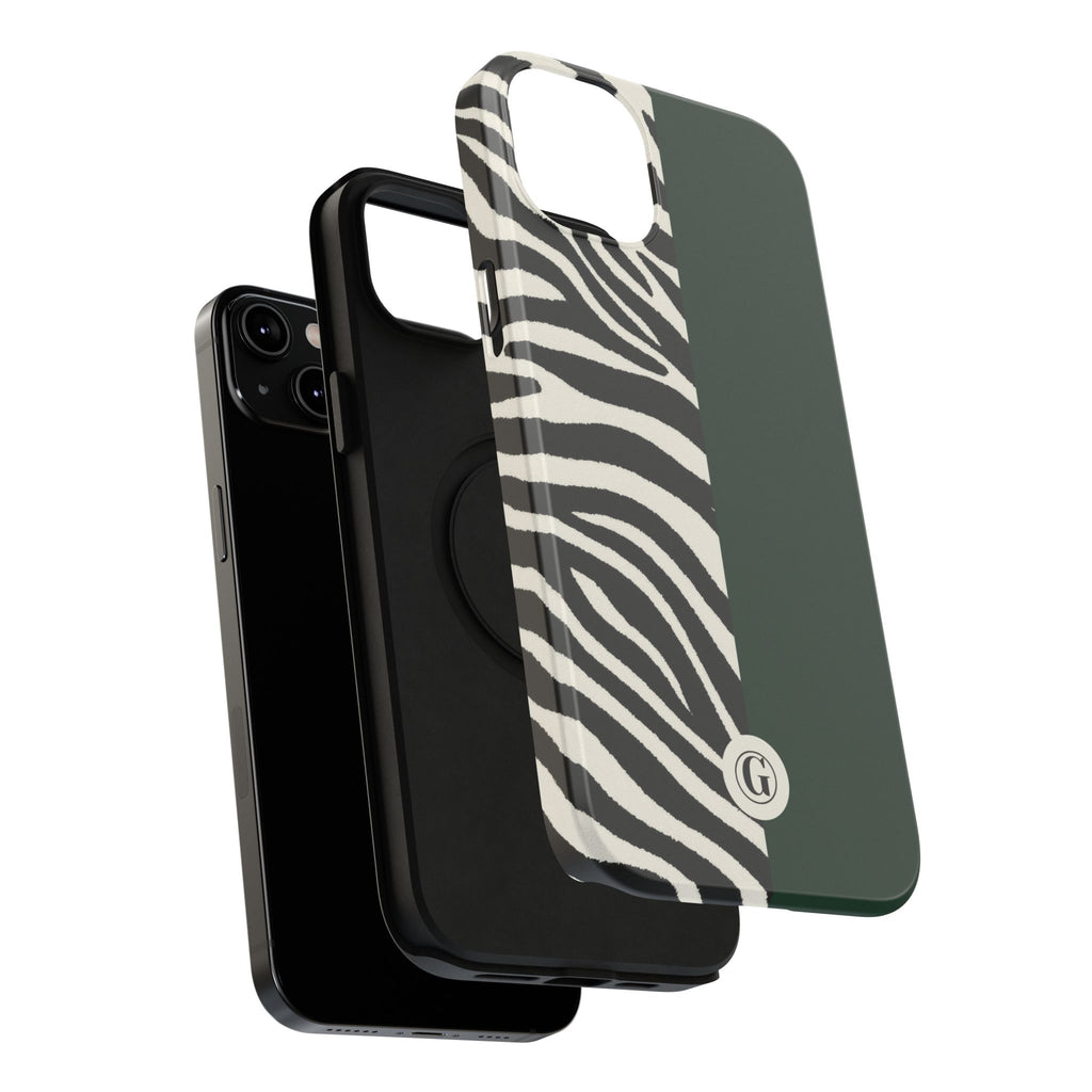 Zebra Print x Emerald Green Phone Case