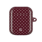 Burgundy Polka Dot AirPod Case
