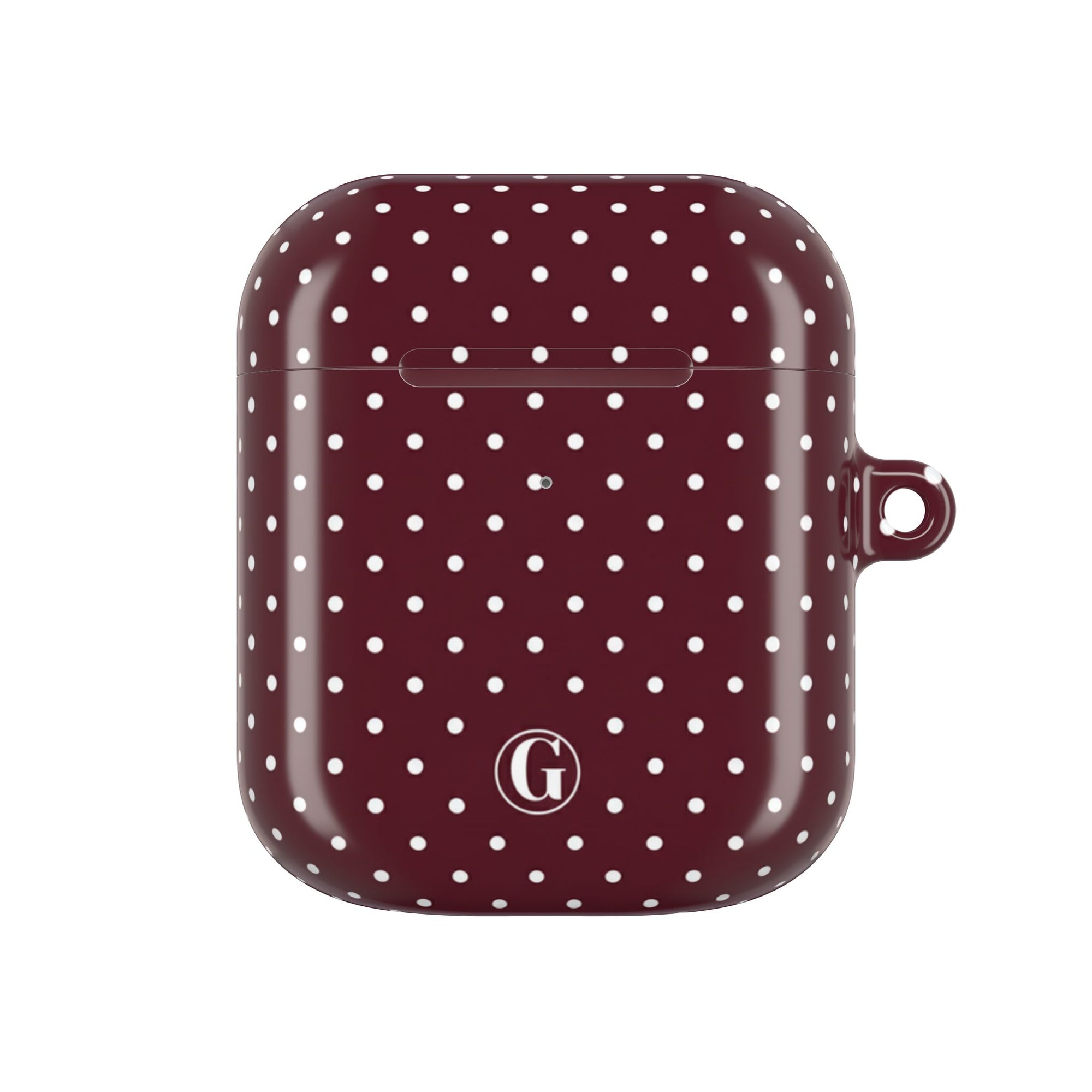 Burgundy Polka Dot AirPod Case