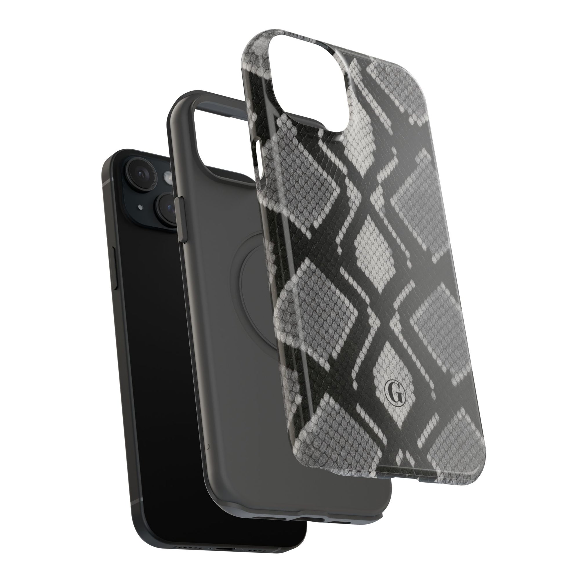 Grey Snakeskin Print Phone Case