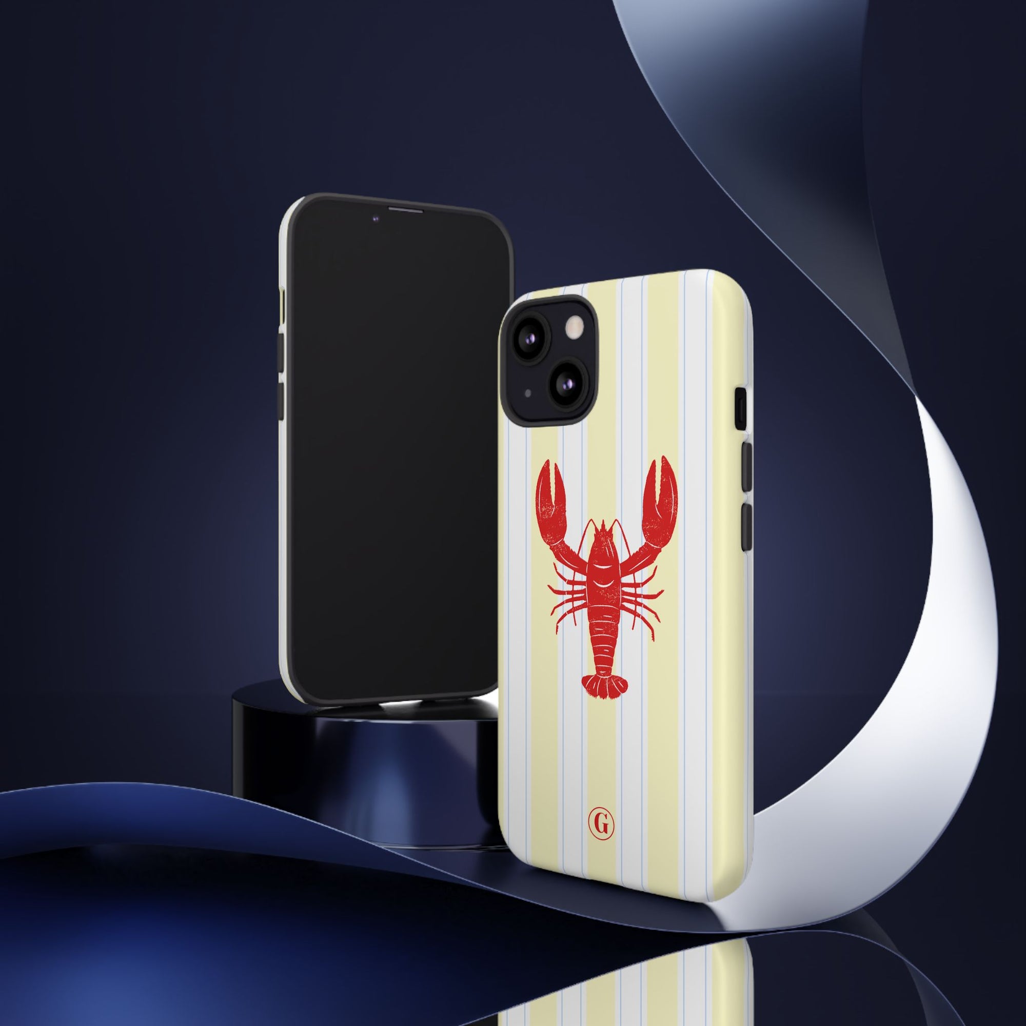 Yellow Stripes & Crawfish Phone Case