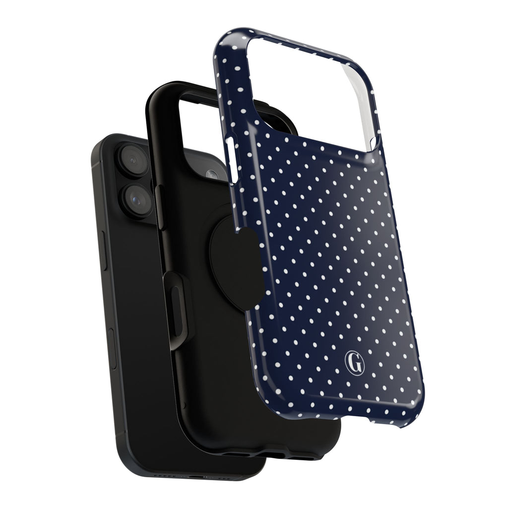 Navy Blue Polka Dots Phone Case