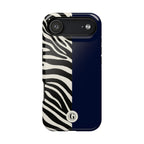 Zebra Print x Navy Blue Phone Case
