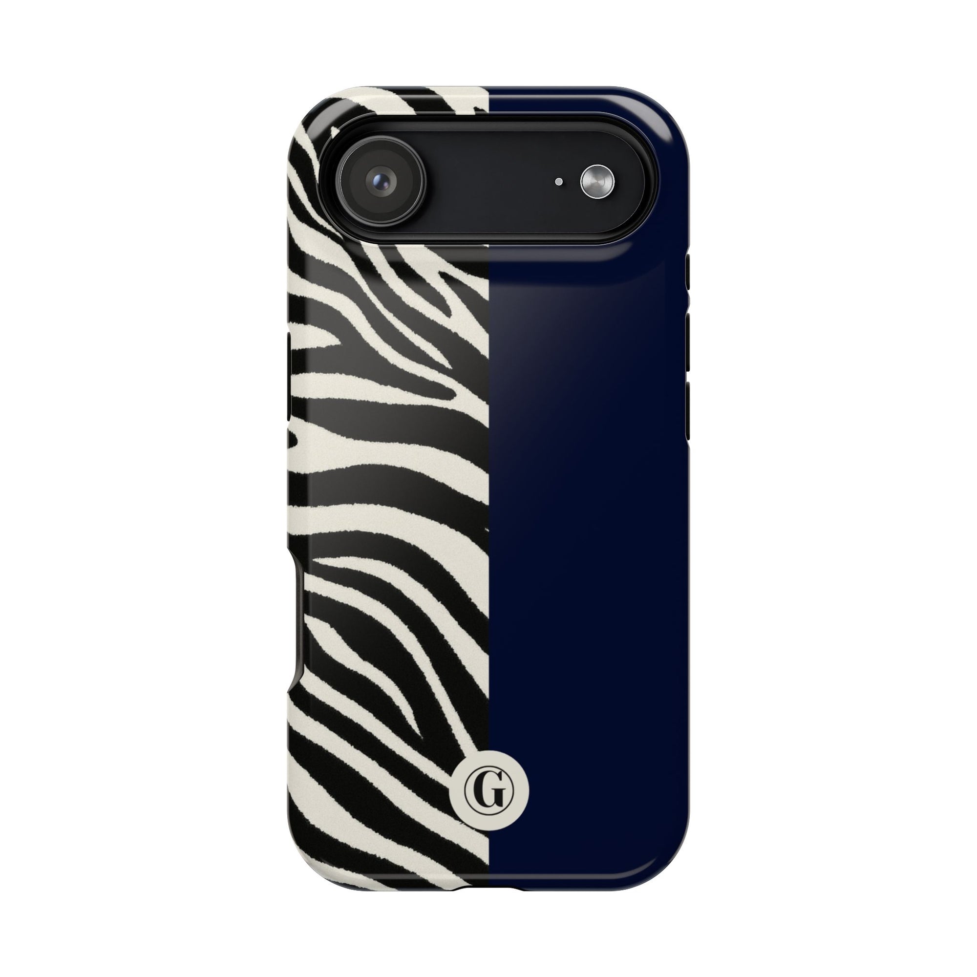 Zebra Print x Navy Blue Phone Case