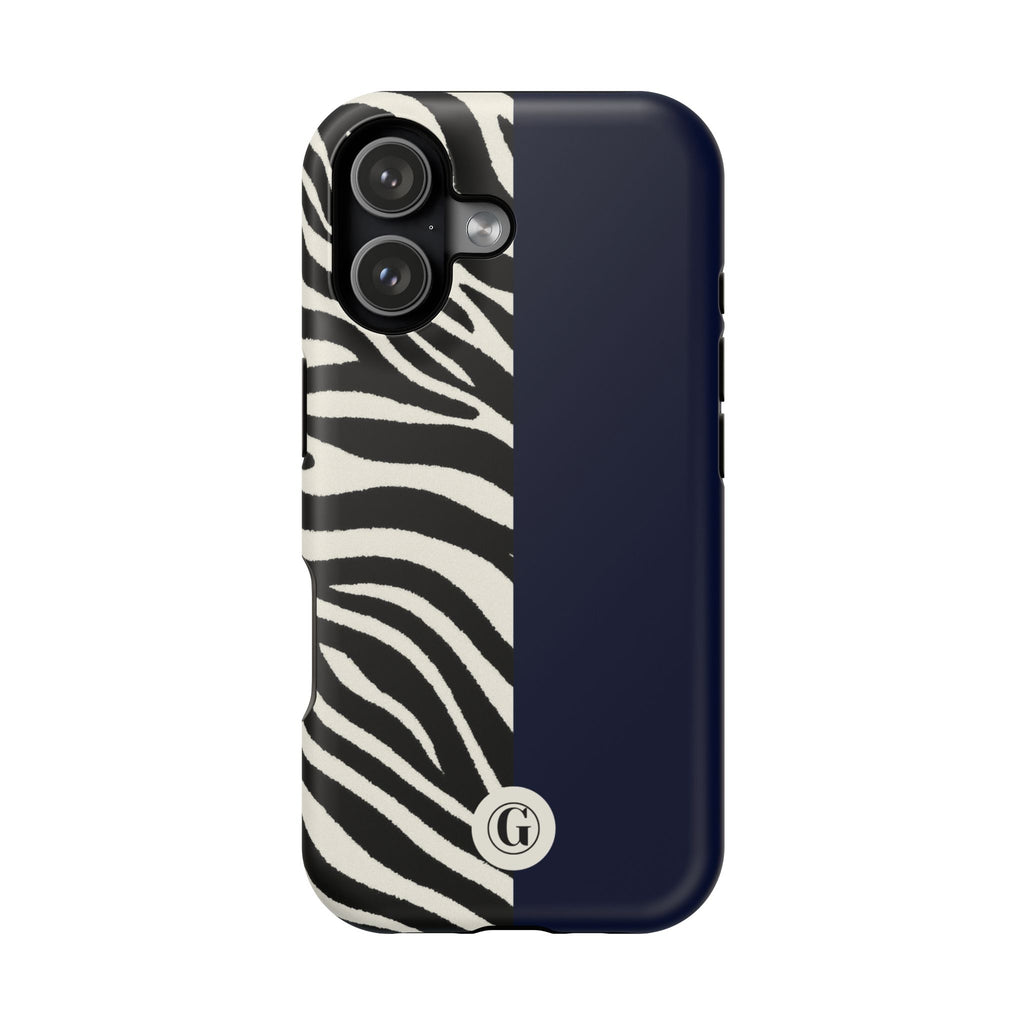 Zebra Print x Navy Blue Phone Case