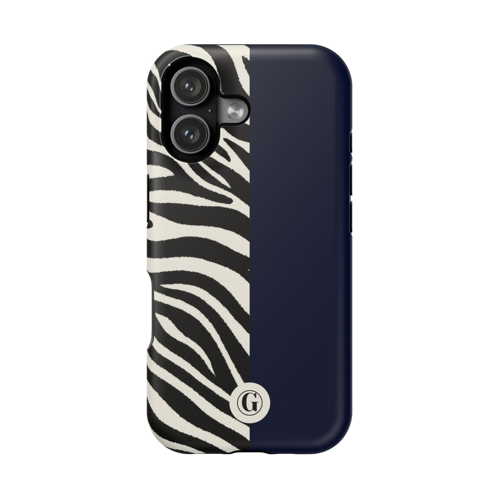 Zebra Print x Navy Blue Phone Case