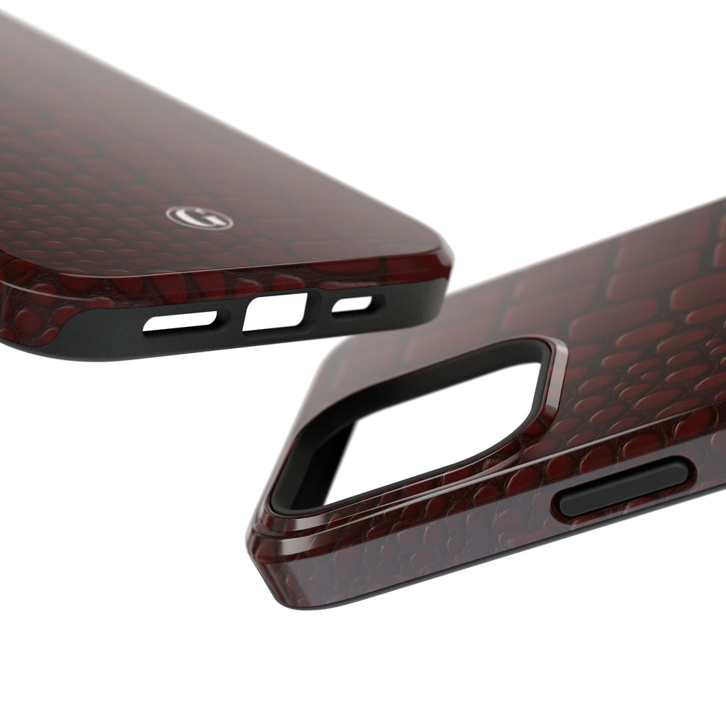 Burgundy Crocodile Print Phone Case