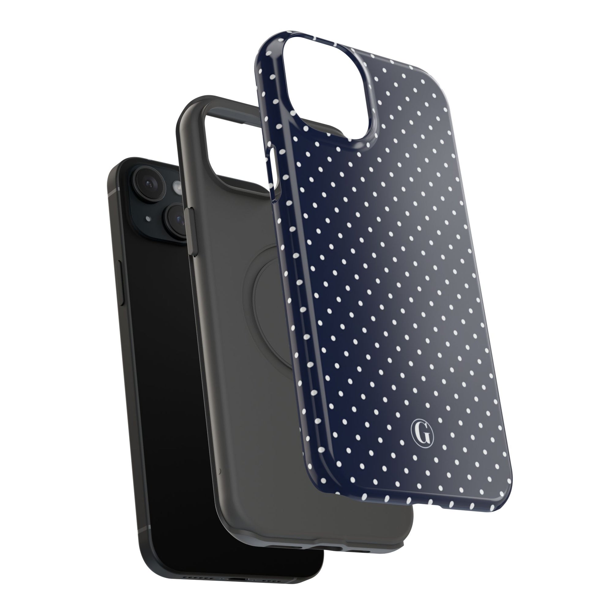 Navy Blue Polka Dots Phone Case