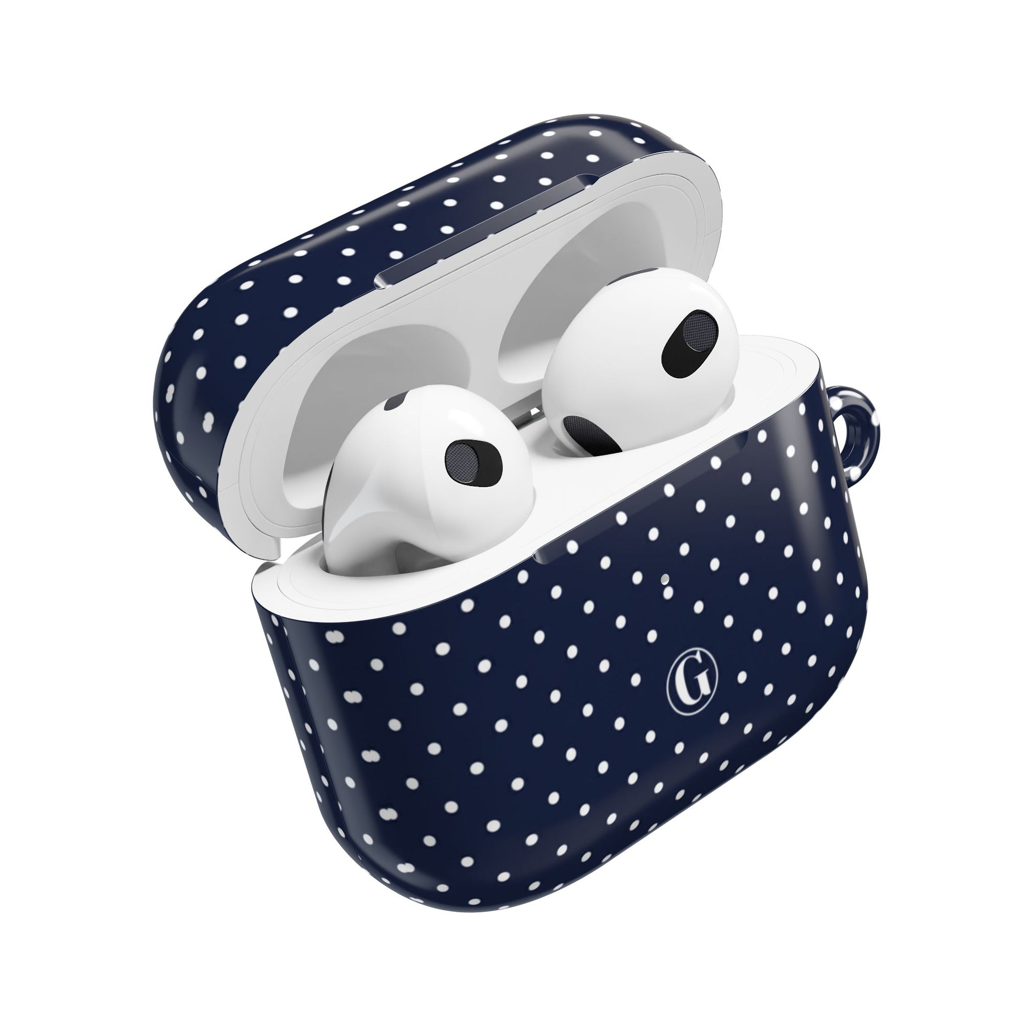Navy Blue Polka Dot AirPod Case