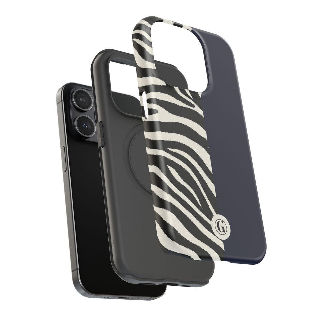 Zebra Print x Navy Blue Phone Case