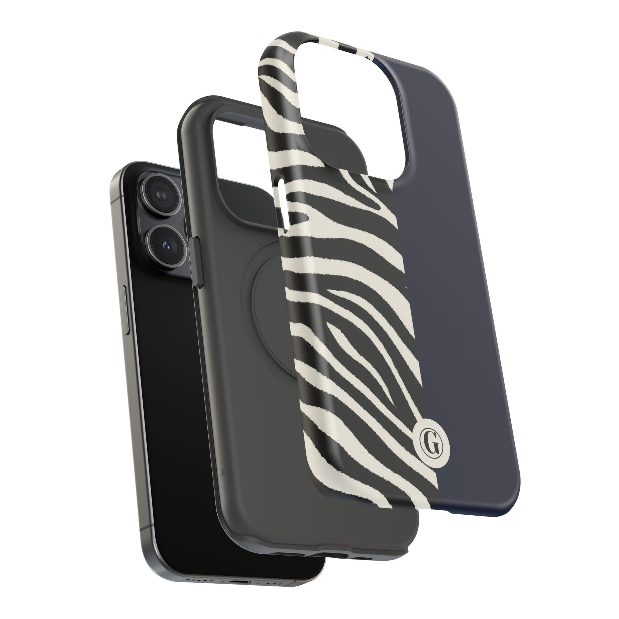 Zebra Print x Navy Blue Phone Case