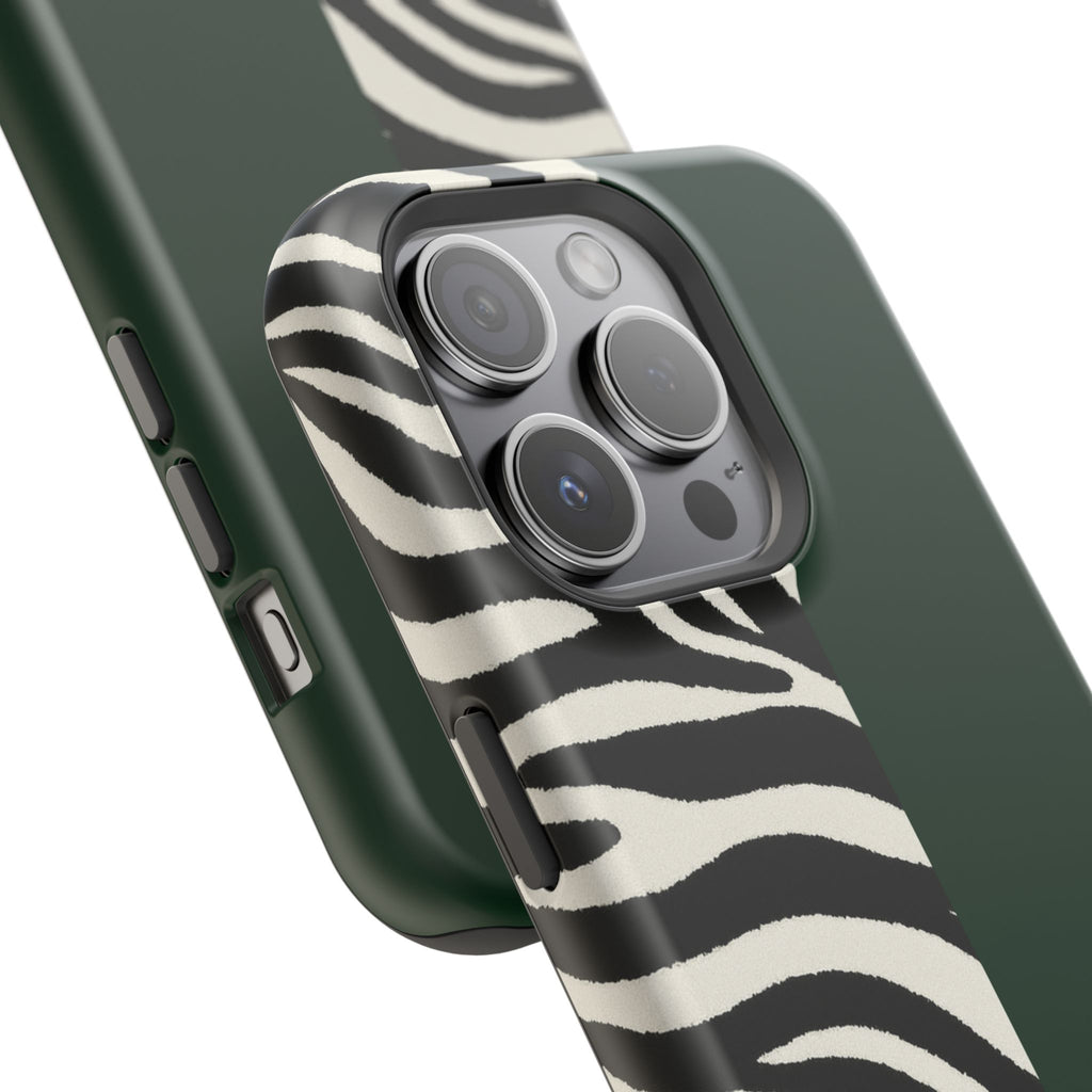 Zebra Print x Emerald Green Phone Case
