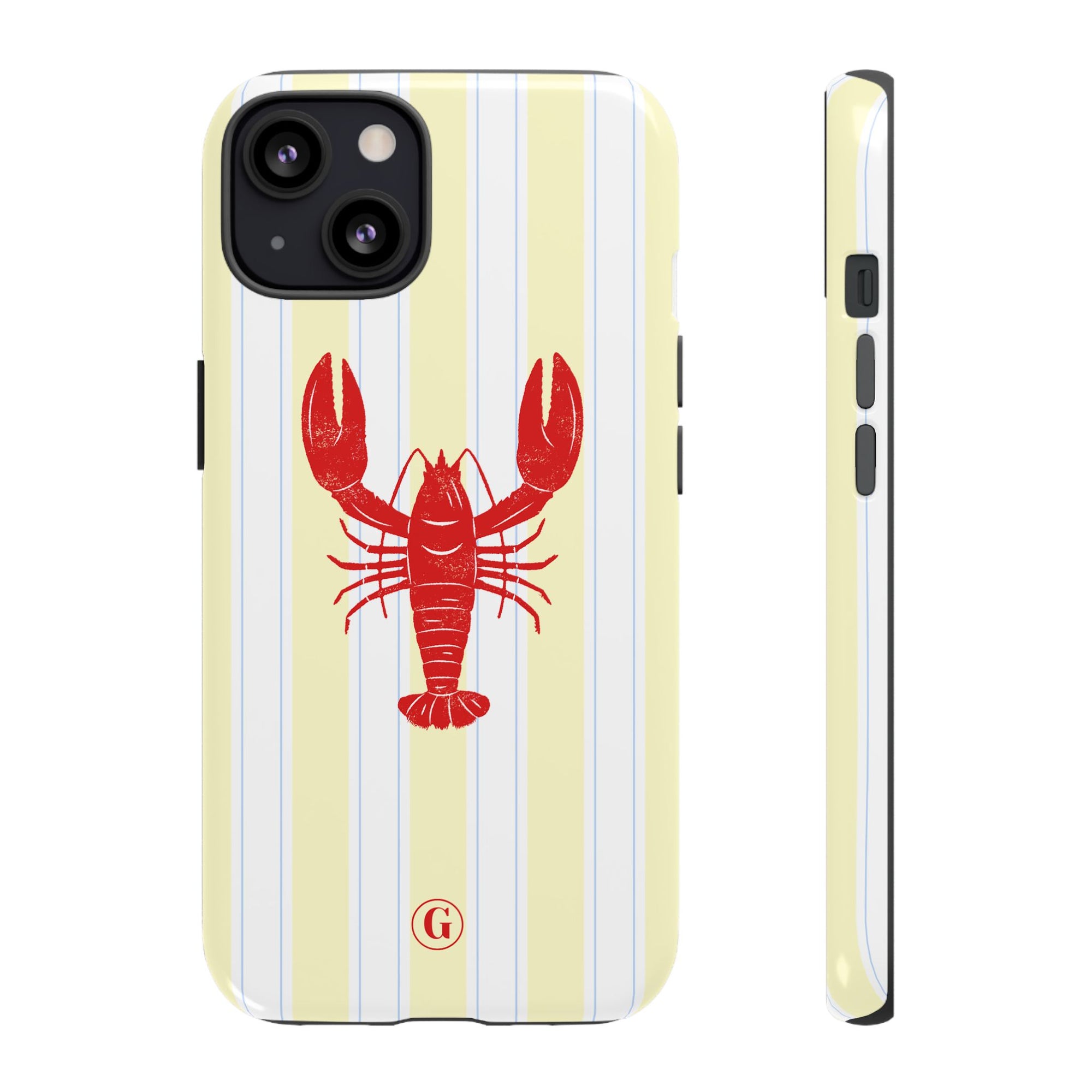 Yellow Stripes & Crawfish Phone Case