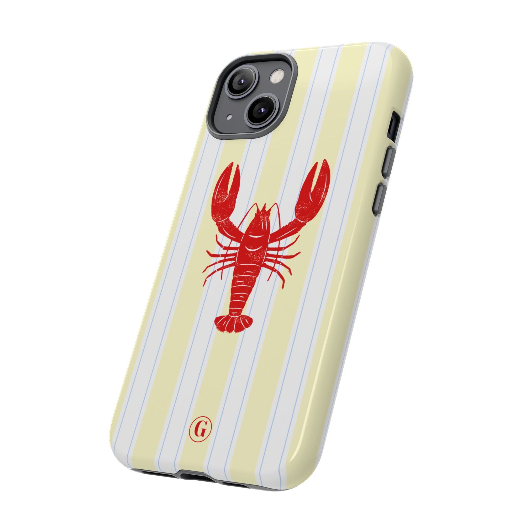 Yellow Stripes & Crawfish Phone Case