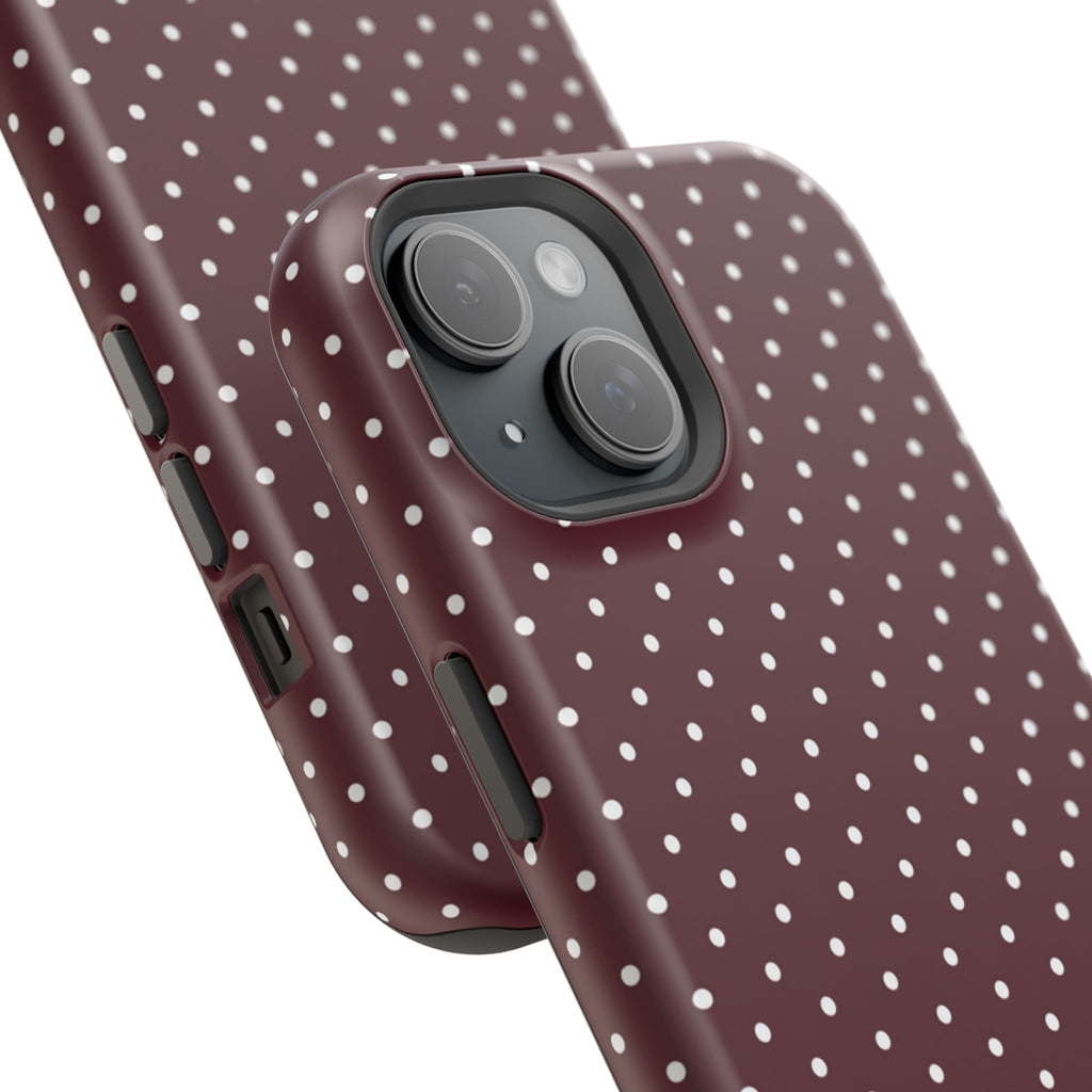 Burgundy Polka Dots Phone Case