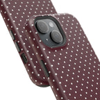 Burgundy Polka Dots Phone Case