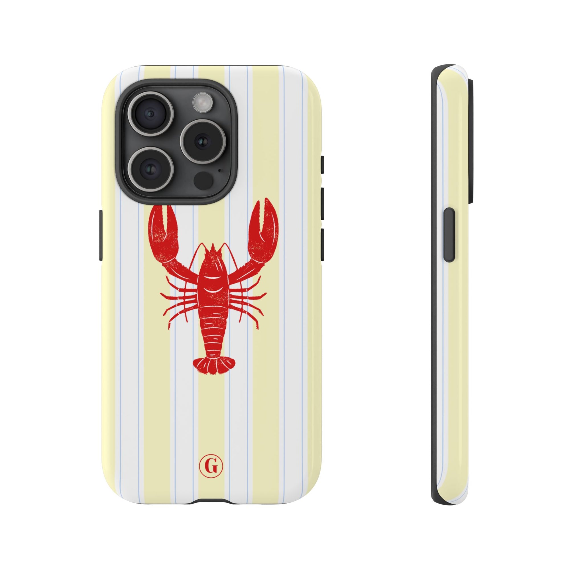 Yellow Stripes & Crawfish Phone Case