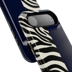 Zebra Print x Navy Blue Phone Case