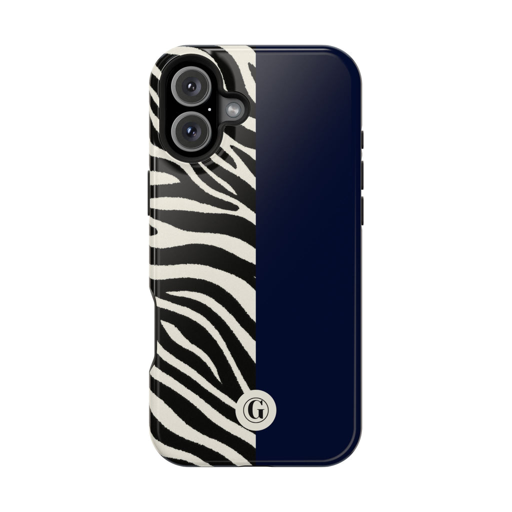 Zebra Print x Navy Blue Phone Case